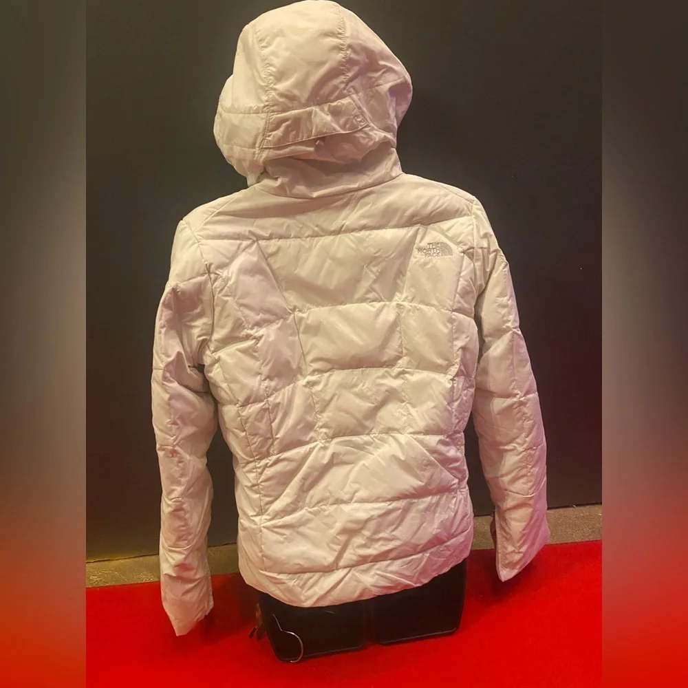Women's North face 600 series White Hooded Ski Puffer goose down Jacket - Picture 5 of 13